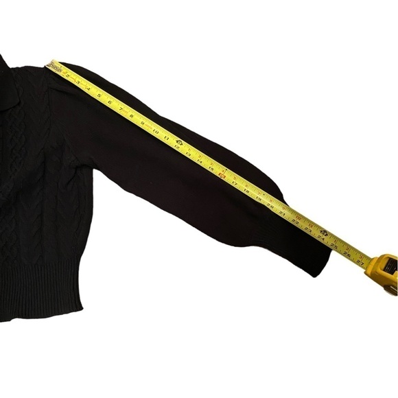 Who What Wear 3D Knit Black Target Pullover w/ 3 Rhinestone Buttons Long Sleeve - Picture 12 of 12